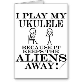 Keeps Aliens Away Ukulele Card