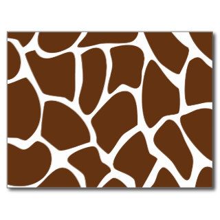 Giraffe Print Pattern in Dark Brown. Post Card