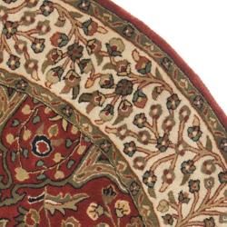 Handmade Persian Legend Red/ Ivory Wool Rug (3'6 Round) Safavieh Round/Oval/Square
