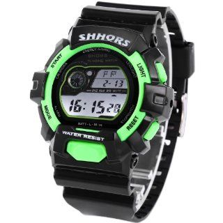 AMPM24 Green Alarm Day Date LCD Stopwatch Mens Sport LED Backlight Rubber Wrist Watch LED129 at  Men's Watch store.