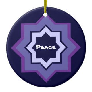 Peace Star Pattern Christmas Tree Ornaments