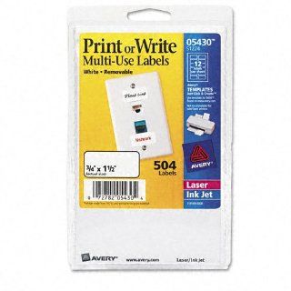 Avery Dennison 05430 Print or Write Removable Multi Use Labels, 3/4 x 1 1/2, White, 504/Pack  All Purpose Labels 