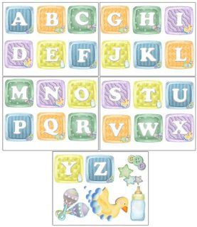 ABC Baby Blocks Wall Stickers (31) Alphabet Wall Decals for Baby Rooms   Childrens Wall D?cor