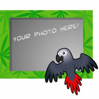 Cartoon Parrot (african grey) Photo Cut Out