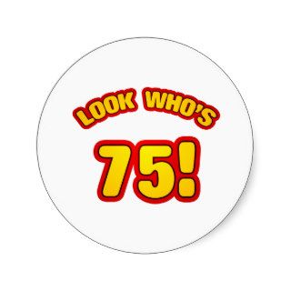 Fun 75th Birthday Presents Stickers