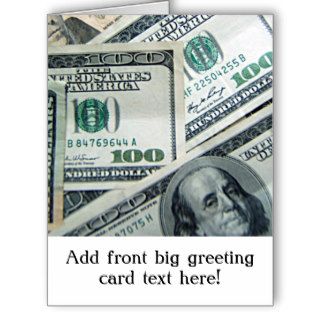Money Hundred Dollar Bills Greeting Cards