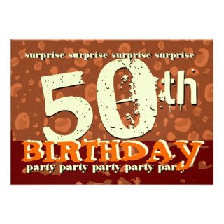 50th SURPRISE Birthday Orange Chocolate Cream Custom Invites