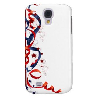 4th of July Red White and Blue Ribbons and Stars Samsung Galaxy S4 Case