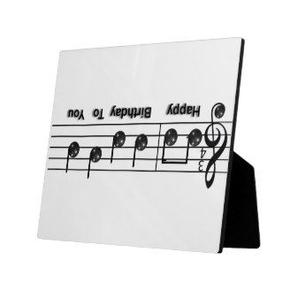 Disco Ball Music Notes Reads Happy Birthday Plaques