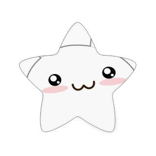 Cute Fat Bunny   Rabbit Adorable Fluffy Star Sticker