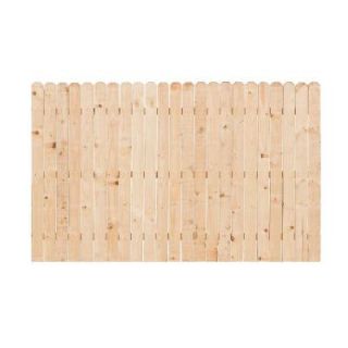 8 ft. x 6 ft. Solid Wood 3 Rail Dog Ear Fence Panel 126848
