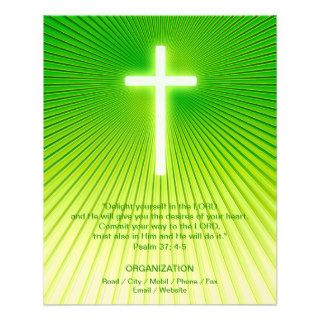 Christian Cross on green background Flyer Design