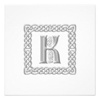 Wedding Invitation Celtic Monogram Letter K