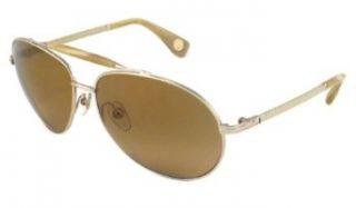Michael Kors Tahiti Aviator Sunglasses MKS137L 717 63 14 Shiny Gold/Brown Clothing