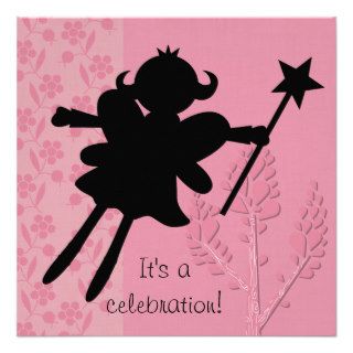 Silhouette Fairy Princess Birthday Invitation