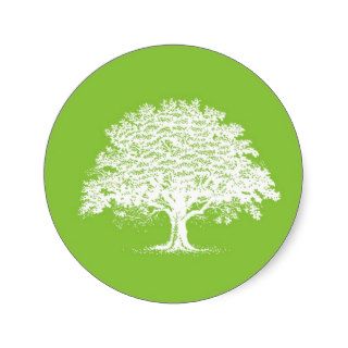 20 Spring Tree Green/White Wedding Envelope Seal Sticker
