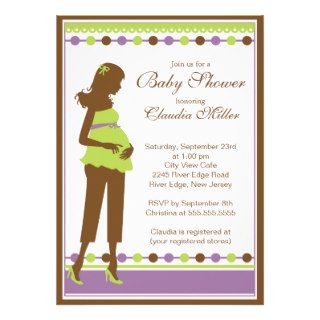Chic Modern Pregnant Mom Baby Shower Custom Invite