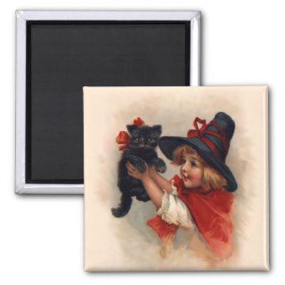 Little Witch Girl Refrigerator Magnet