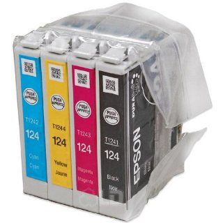 Genuine Epson 124 T124 Ink Catrideges Includes T124120 T124220 T124320 T124420  1 Black/1 Cyan/1 Magenta/1 Yellow Electronics