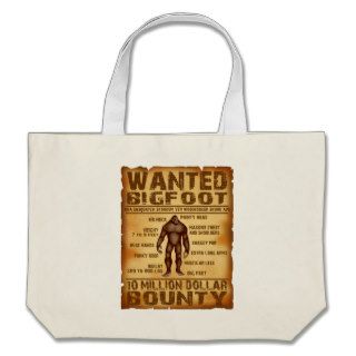 Bigfoot Wanted Poster 10 Million Dollar Bounty Canvas Bag