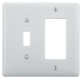 Bryant Electric NP126W 2 Gang 1 Toggle 1 Decorator/GFCI Wall Plate, White   Switch Plates  