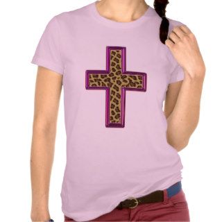 leopard print purple cross tshirt