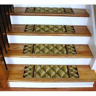 Premium Wool Carpet Stair Treads   Shadowscape Beige (13) Staircase Step Treads