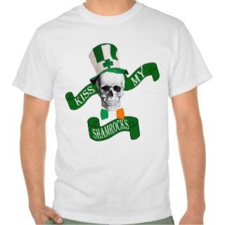 Funny gothic skull Irish  St Patrick's day T Shirts
