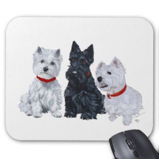 Two Westies and a Scottie Mousepad