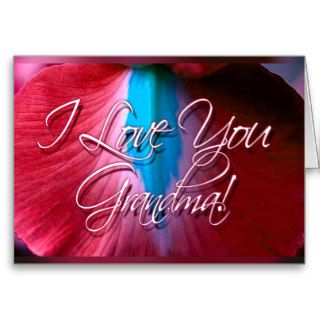 I Love You Grandma Card (red orchid)
