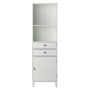 Home Decorators Collection Moderna 20 in. W Linen Cabinet with Wooden Door in White 1182600410