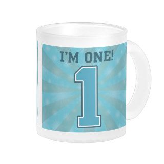 First Birthday Boy, I'm One, Big Blue Number 1 Coffee Mug