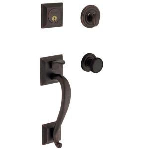 Baldwin Madison Single Cylinder Distressed Oil Rubbed Bronze Handleset with Classic Knob 85320.402.ENTR