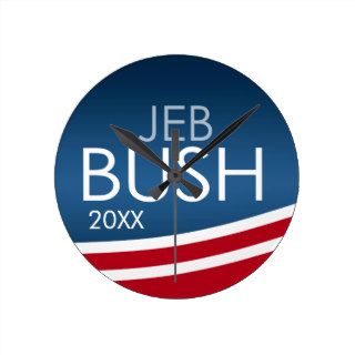 Jeb Bush Modern Swoop Design Round Wallclock
