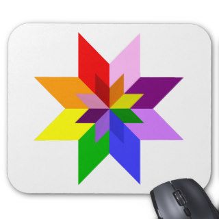 Multi Color Star Eight Point Mouse Mat
