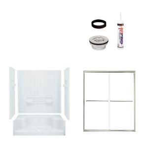 Sterling Plumbing Advantage 34 in. x 60 in. x 76 in. Shower Kit with Shower Door in White/Chrome 6204 5475SC