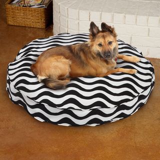 Sweet Dreams Black/ White Stripe Round Corded Pet Bed Other Pet Beds