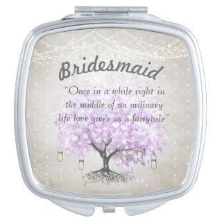 Romantic Lavender Hearleaf Tree Wedding Quote Mirror For Makeup