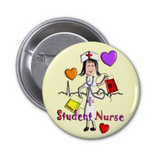 Unique Student Nurse Gifts 3D Graphics Pinback Buttons