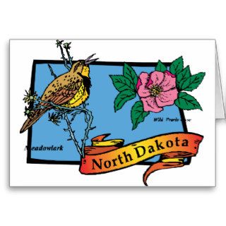 North Dakota ND Vintage Travel Art Greeting Cards