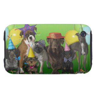 Dogs Having a Party iPhone 3 Tough Case