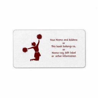Cheerleader In Silhouette Name And Address Label
