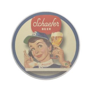 Brooklyn Dodger   Schaefer Beer Vintage Ad Coaster