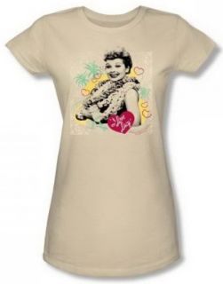 Lucy Luau Graphic Junior Cream Sheer Cap Sleeve T Shirt LB154 JS Clothing