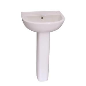 Barclay Products Compact 450 18 in. Pedestal Lavatory Sink Combo for 4 in. Centerset in White 3 534WH