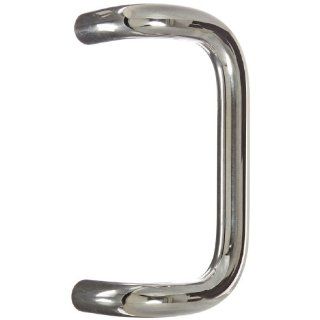 Rockwood BF156BTB16.26 Brass 90 Offset Door Pull, 1" Diameter x 8" CTC, Type 16 Back To Back Mounting for 1 3/4" Door, Polished Chrome Plated Finish Hardware Handles And Pulls