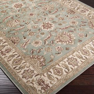 Free Form Seafoam Classic Border Rug 7x9   10x14 Rugs