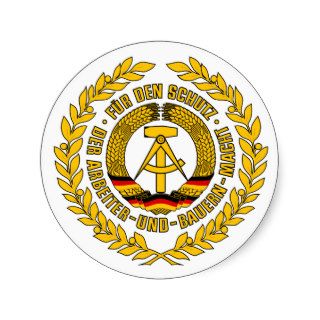 Bundesrepublik Deutschland / East Germany Crest Round Stickers