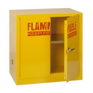 Edsal 35 in. W x 35 in. H x 22 in. D Freestanding Steel Compact Flammable Safety Cabinet in Yellow SC22F