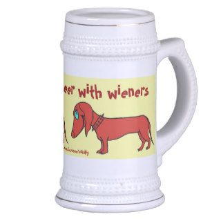 Funny wiener dog beer mug design